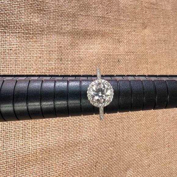 925 silver CN faux diamond engagement ring bling shiny size 5.5 rhinestone - Picture 1 of 5